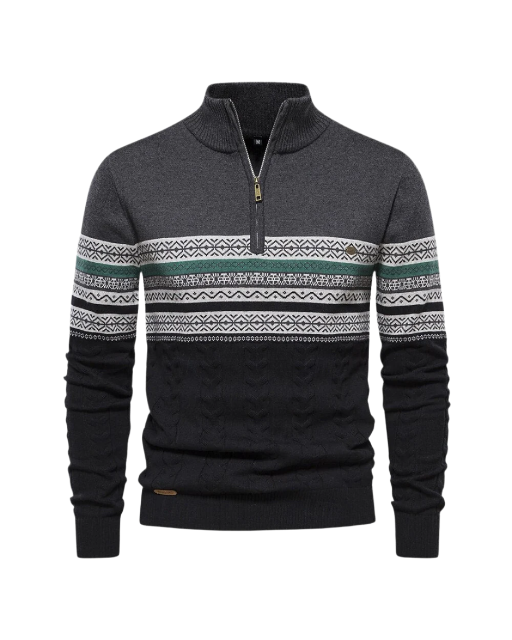 Frederico Cotton Patterned Zip Sweater