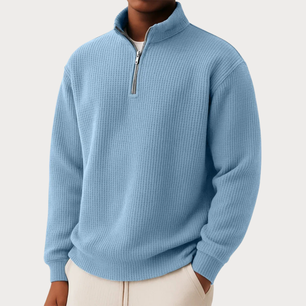 Elegant Knitted Zip Sweater