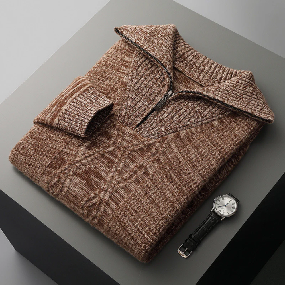 Taranto Merino Wool Zip Sweater
