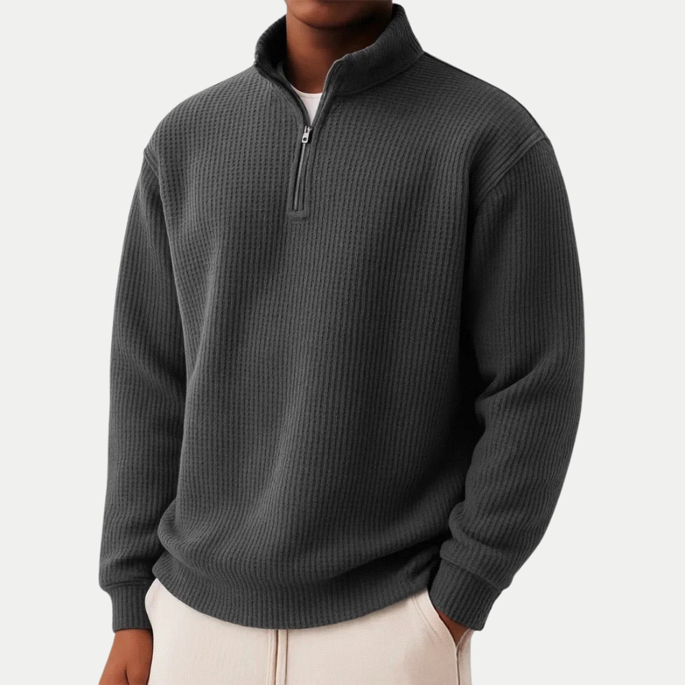 Elegant Knitted Zip Sweater