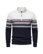 Frederico Cotton Patterned Zip Sweater