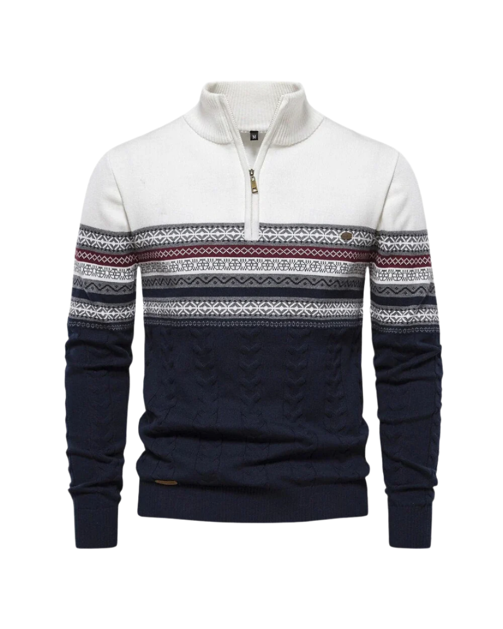 Frederico Cotton Patterned Zip Sweater