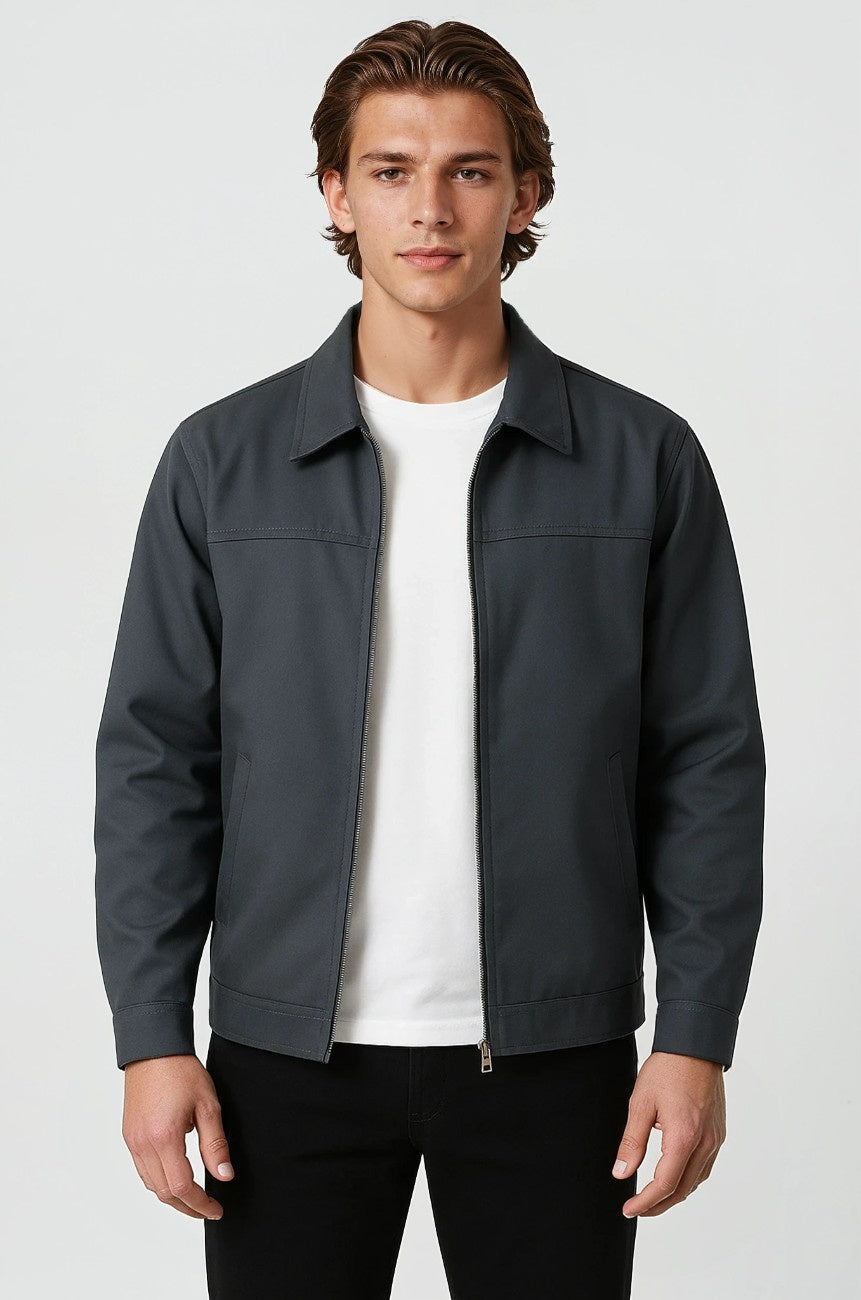 Lightweight Twill Men's Jacket - Dark Grey