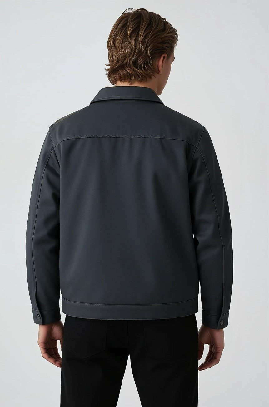 Lightweight Twill Men's Jacket - Dark Grey