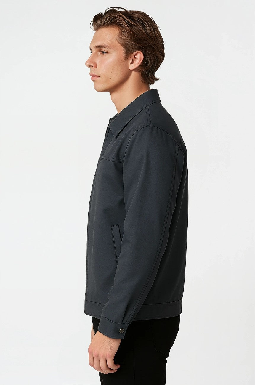 Lightweight Twill Men's Jacket - Dark Grey