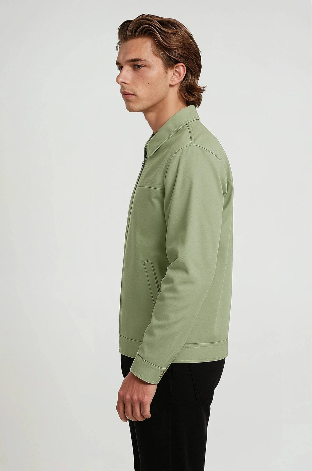 Lightweight Twill Men's Jacket - Pea Green