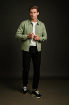 Lightweight Twill Men's Jacket - Pea Green