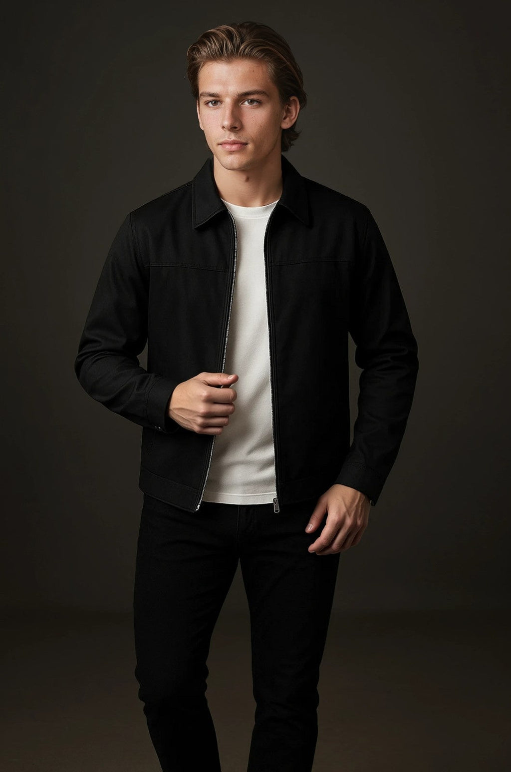 Lightweight Twill Men's Jacket - Black