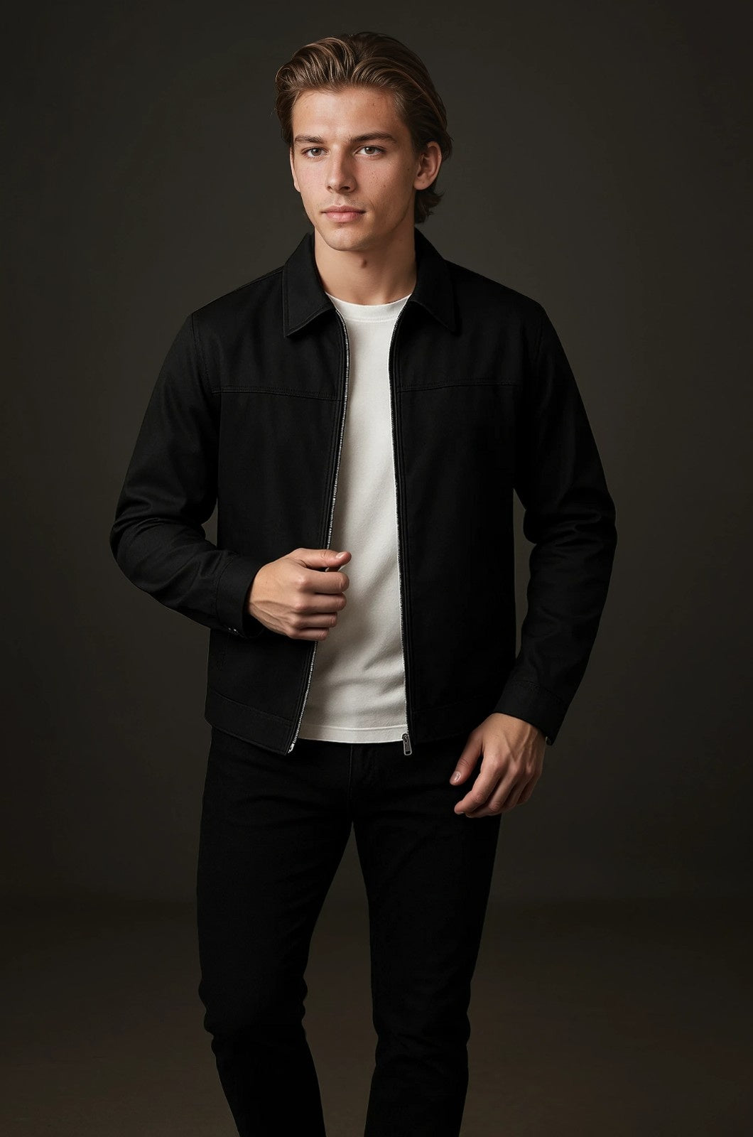 Lightweight Twill Men's Jacket - Black
