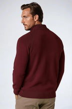 Men's Half-Zip Sweater with Stand Collar