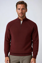 Men's Half-Zip Sweater with Stand Collar
