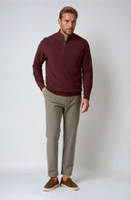 Men's Half-Zip Sweater with Stand Collar