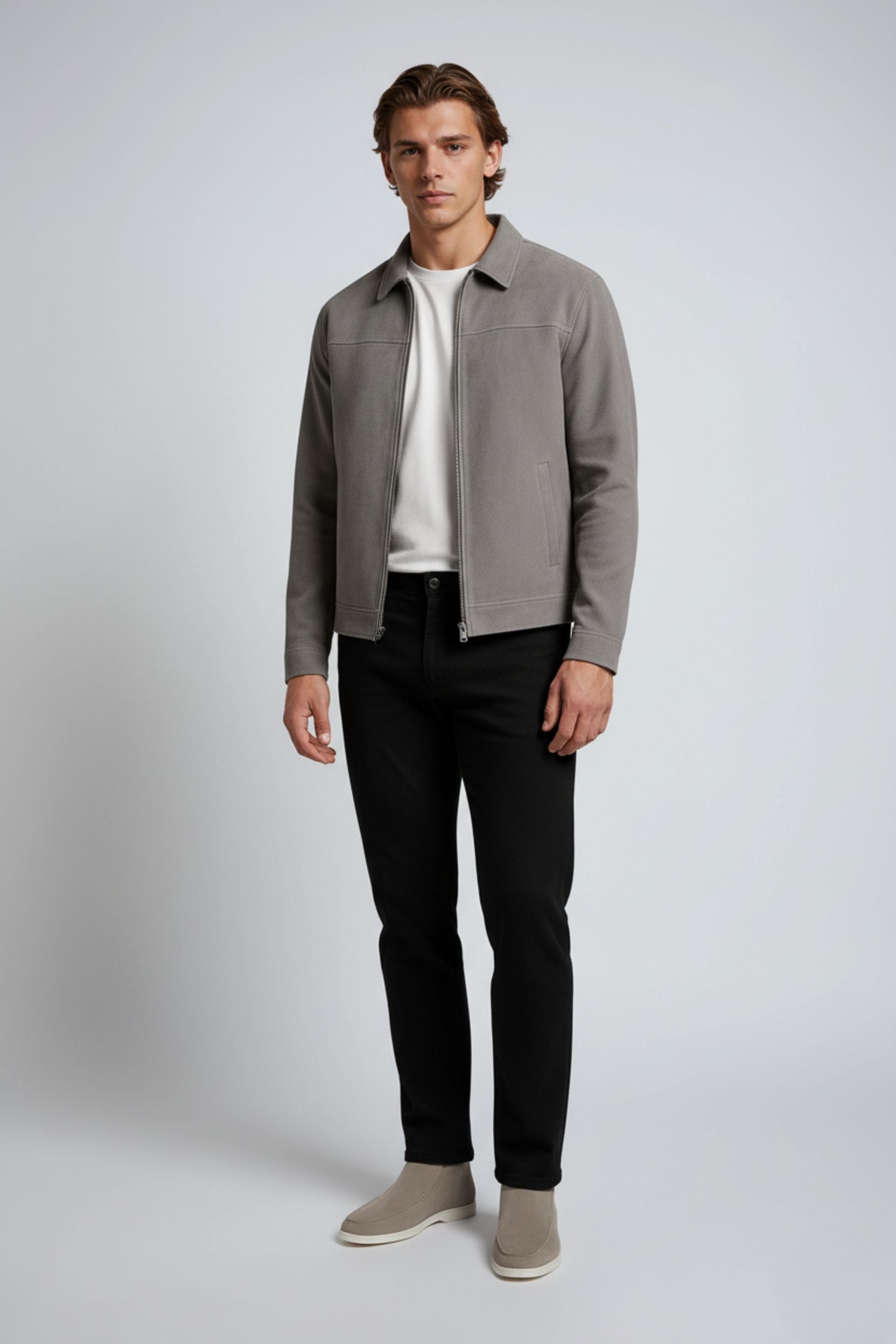 Gray Suede Men's Jacket