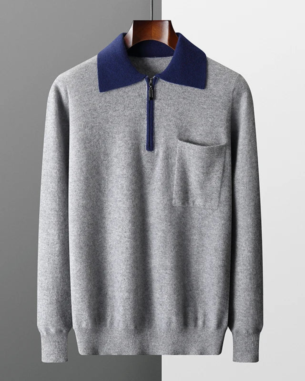 Castelle Cashmere Zip-Up Polo