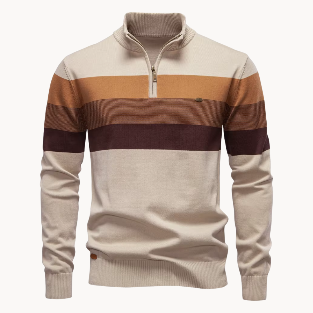 Elegant Cotton Zip Sweater