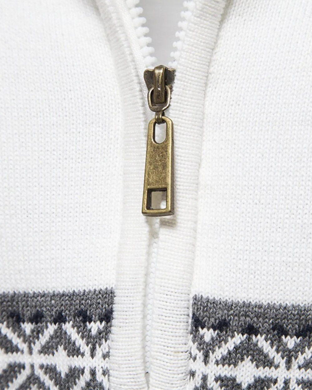Frederico Cotton Patterned Zip Sweater