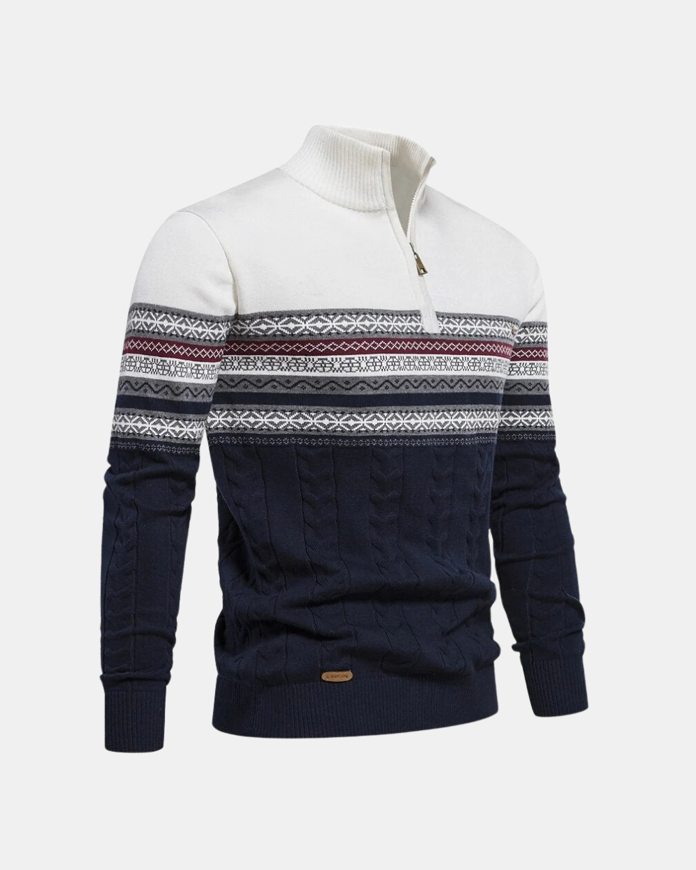 Frederico Cotton Patterned Zip Sweater