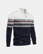Frederico Cotton Patterned Zip Sweater