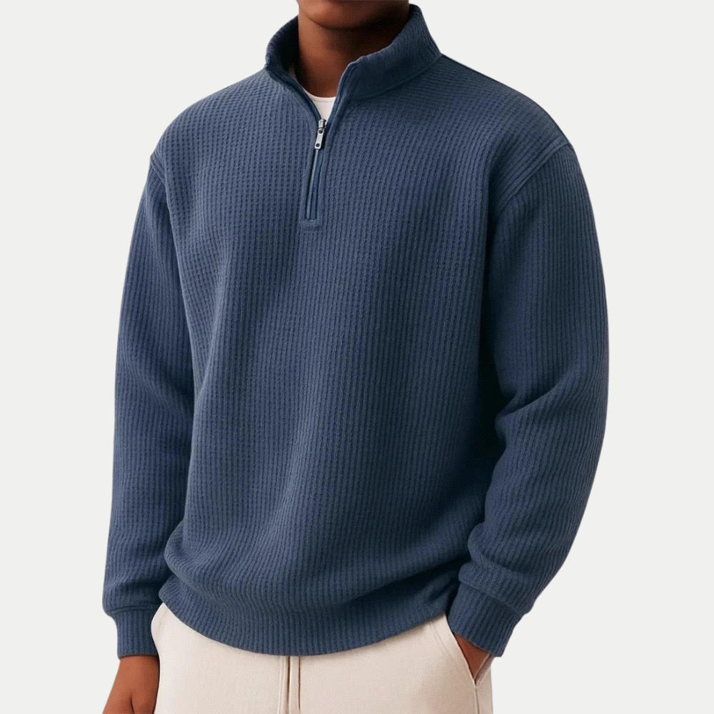 Elegant Knitted Zip Sweater
