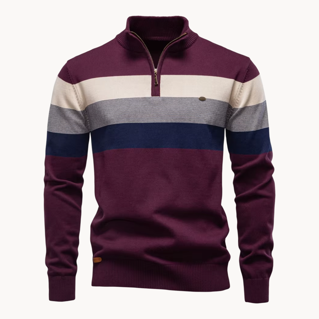 Elegant Cotton Zip Sweater