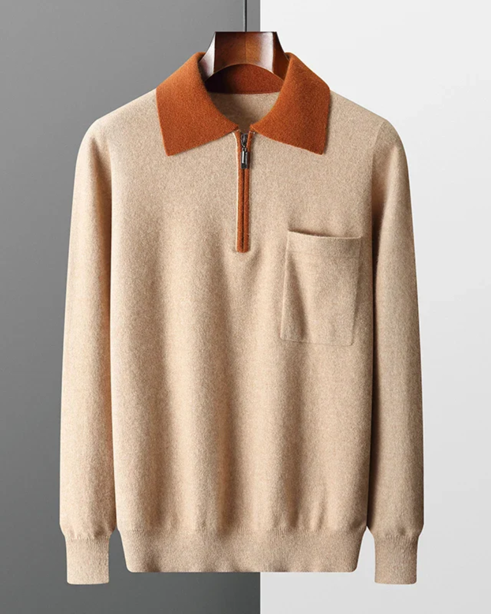 Castelle Cashmere Zip-Up Polo
