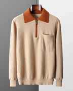 Castelle Cashmere Zip-Up Polo