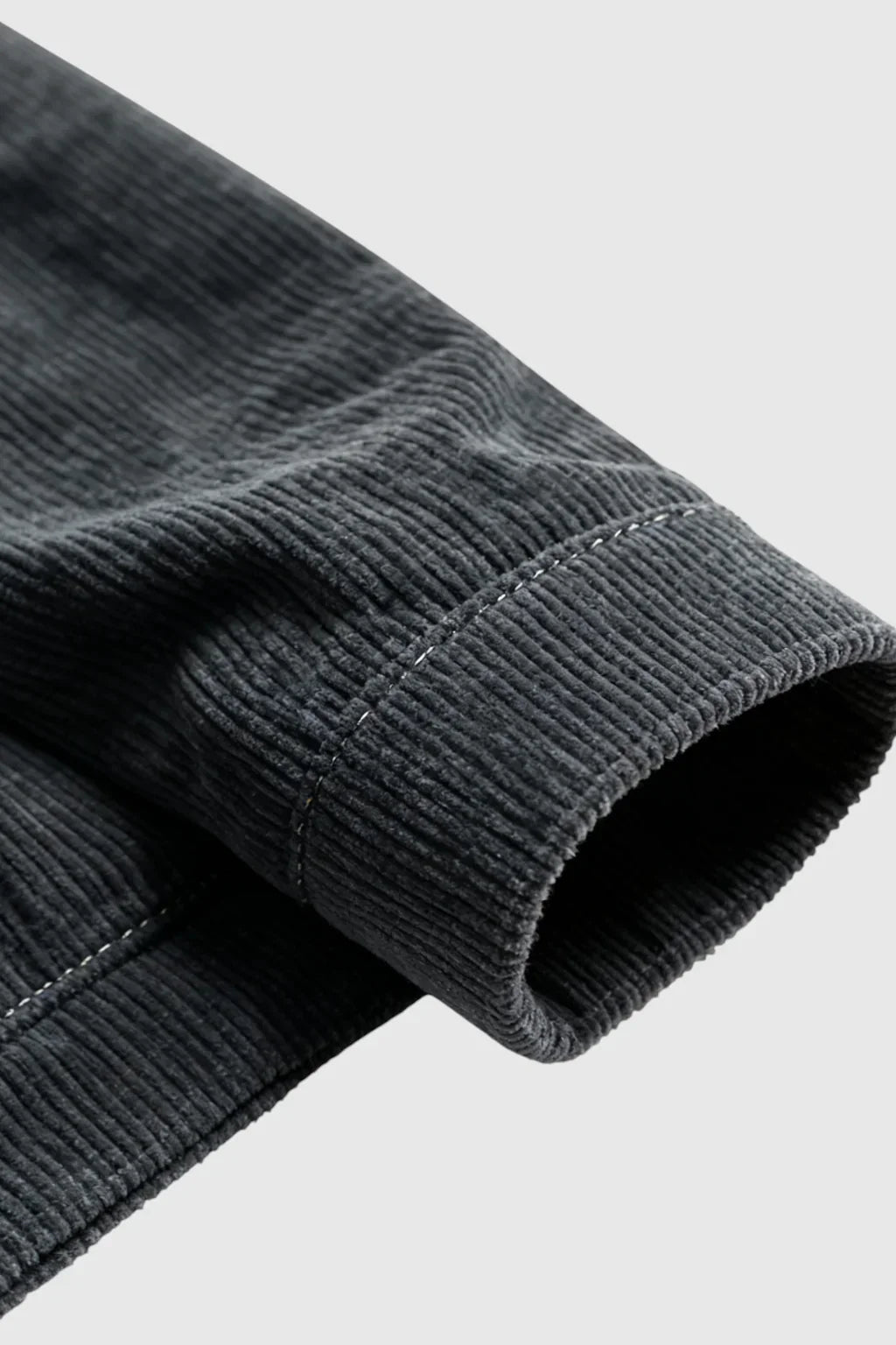 Men's Corduroy Jacket with Sherpa Collar - Charcoal Gray