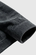 Men's Corduroy Jacket with Sherpa Collar - Charcoal Gray