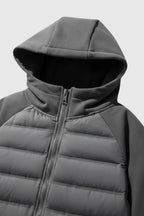 Loose Fit Hooded Down Jacket - Charcoal Gray