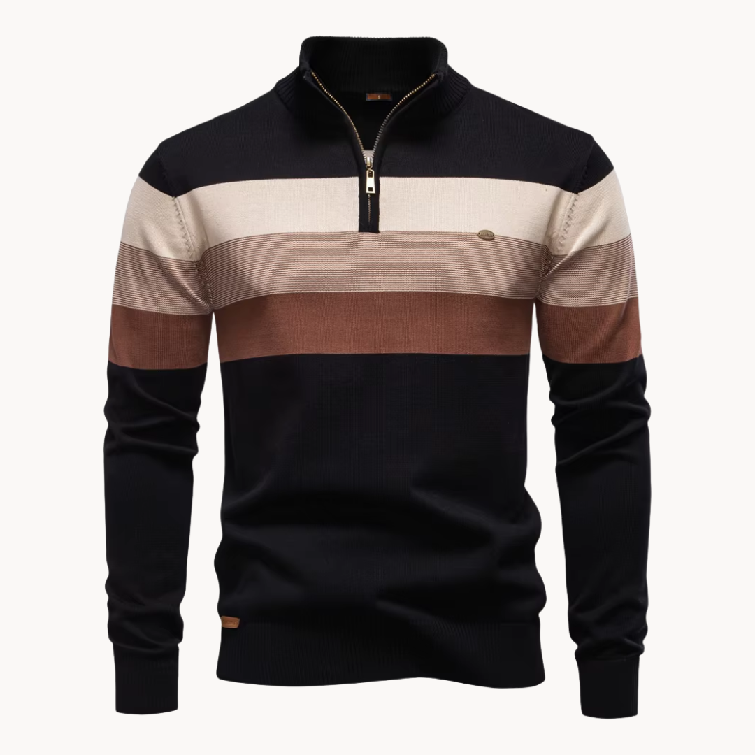 Elegant Cotton Zip Sweater