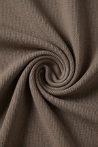 Men's Half-Zip Knit Sweater with Stand Collar - Taupe Brown