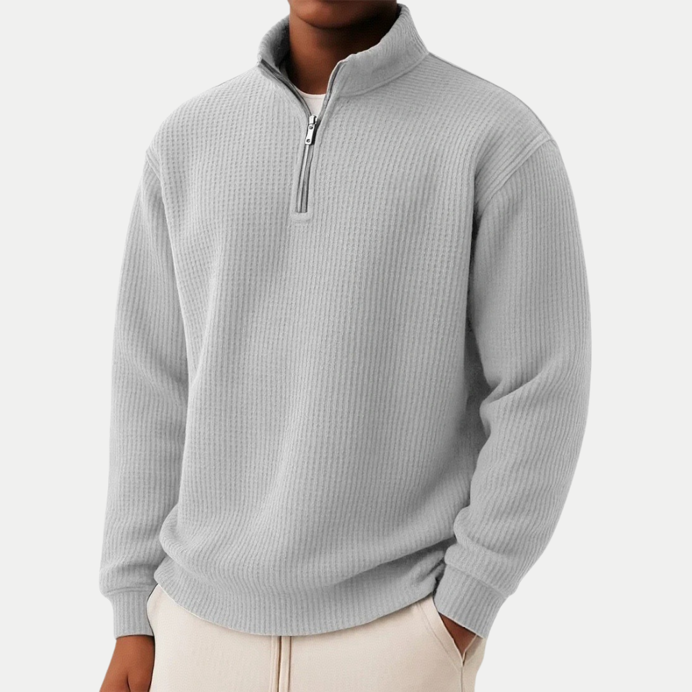 Elegant Knitted Zip Sweater