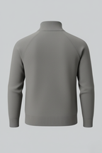 Men's Half-Zip Sweater with Stand Collar - Grey