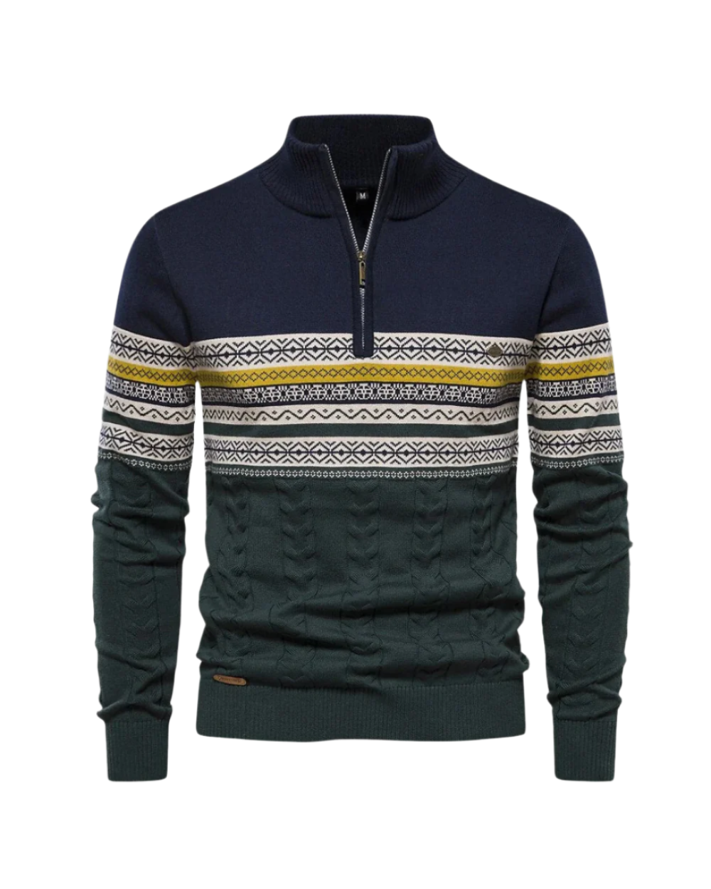 Frederico Cotton Patterned Zip Sweater