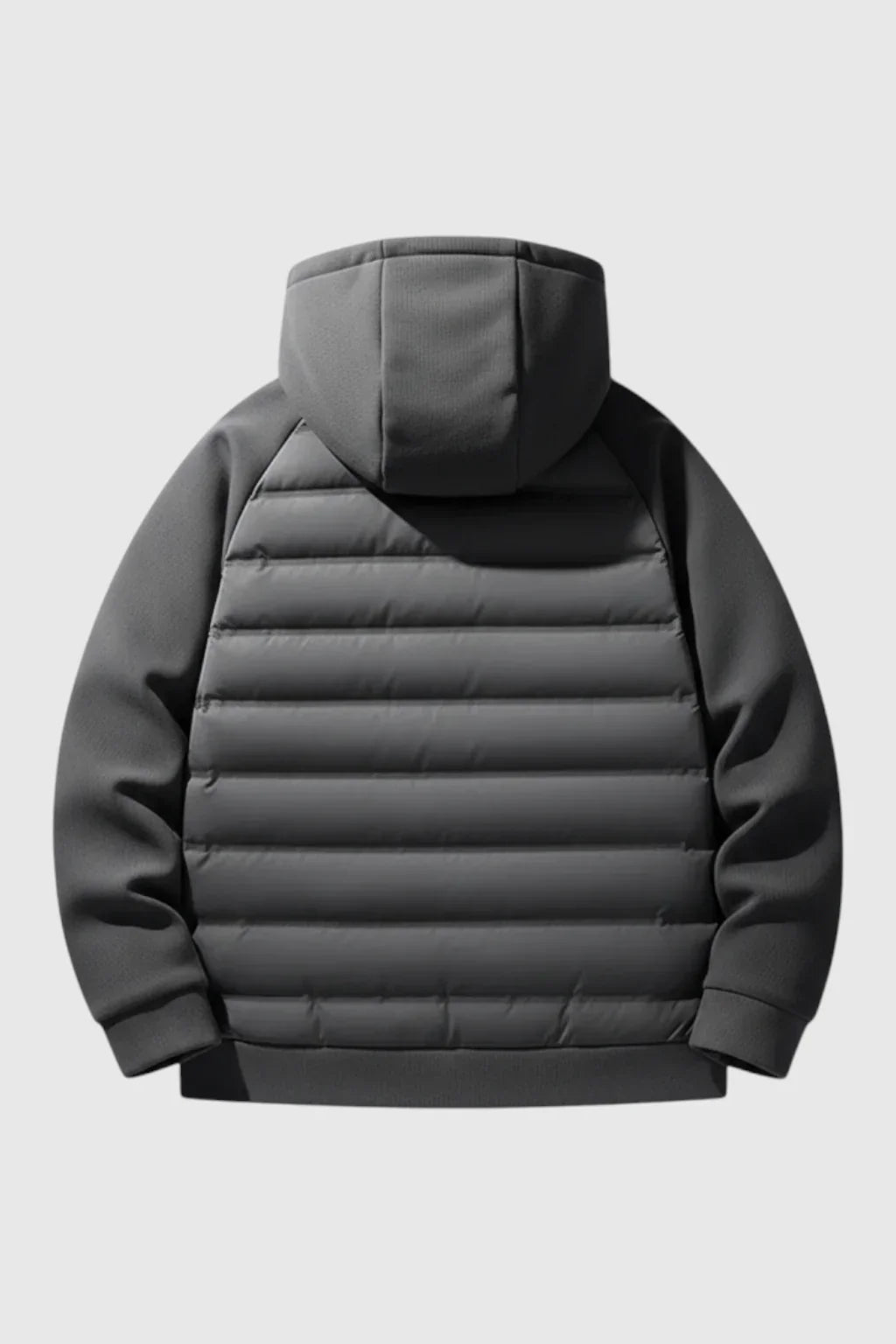 Loose Fit Hooded Down Jacket - Charcoal Gray