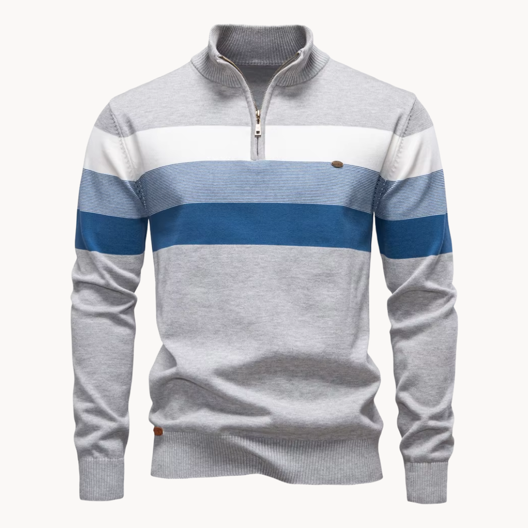 Elegant Cotton Zip Sweater
