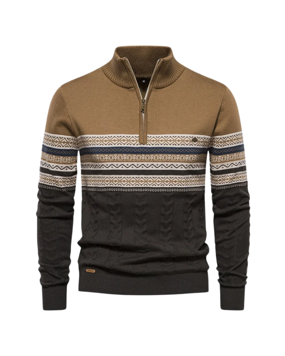 Frederico Cotton Patterned Zip Sweater
