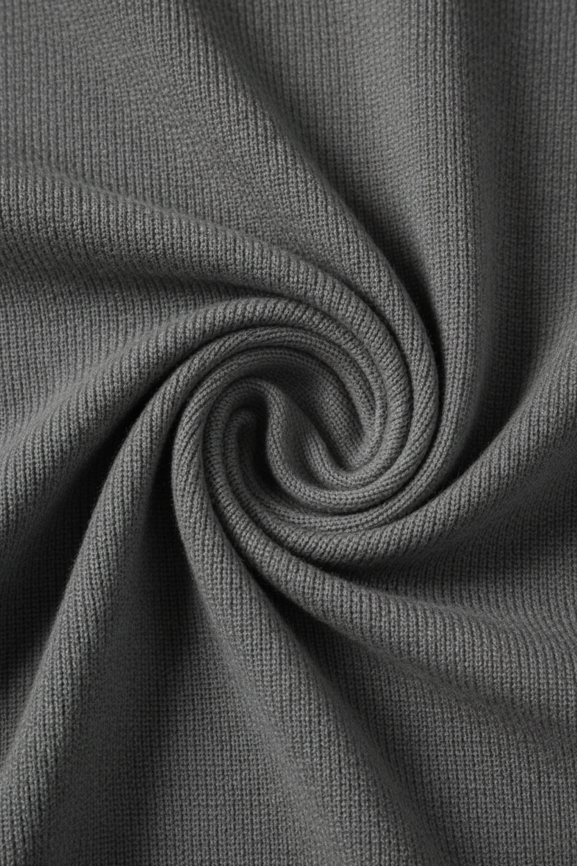 Men's Half-Zip Sweater with Stand Collar - Grey