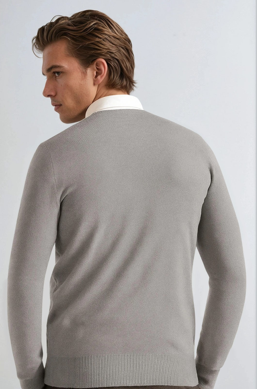 Men's Classic Crew Neck Pullover Sweater - Grey