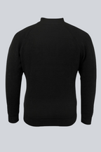 Men's Half-Zip Knit Sweater with Stand Collar - Black