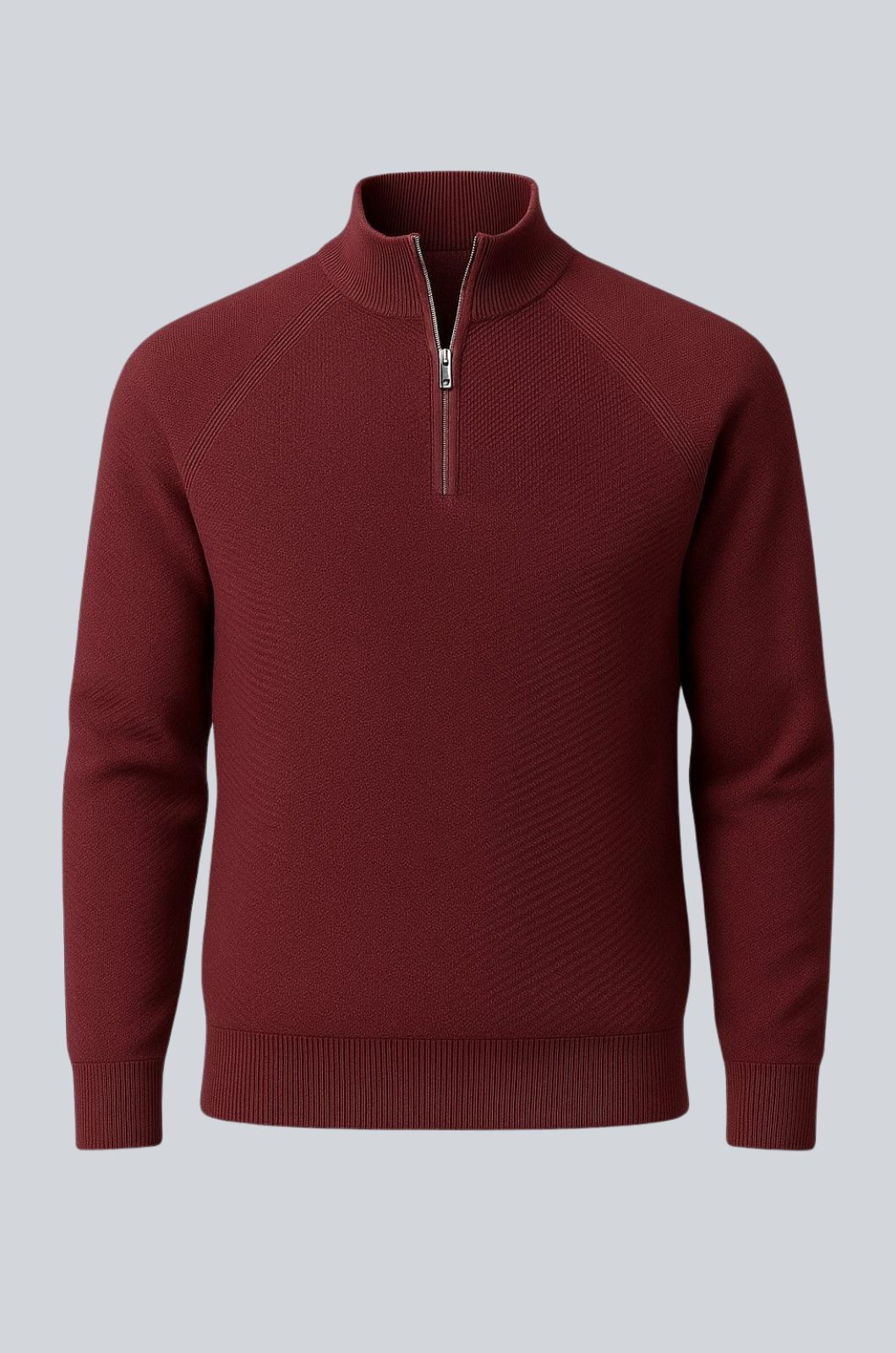 Men's Half-Zip Sweater with Stand Collar
