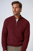 Men's Half-Zip Sweater with Stand Collar
