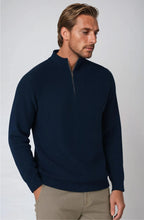Men's Half-Zip Sweater with Stand Collar - Royal Blue