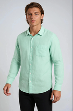 Monaco Linen Shirt - Mint Green