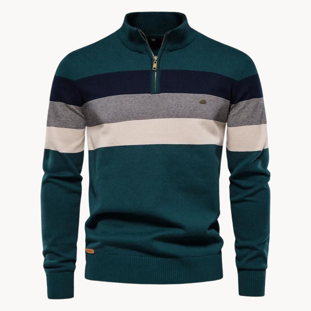 Elegant Cotton Zip Sweater