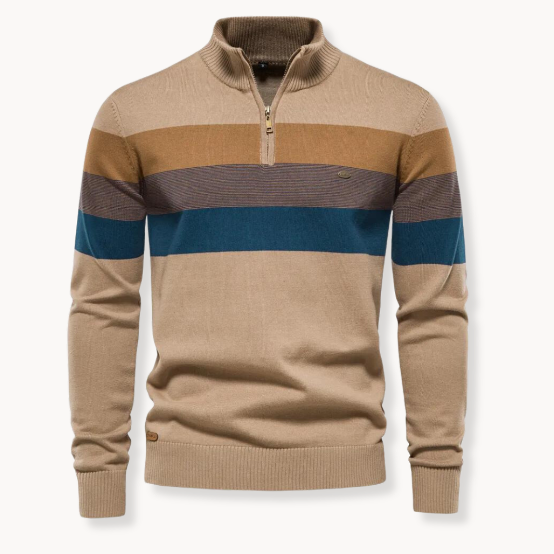 Elegant Cotton Zip Sweater