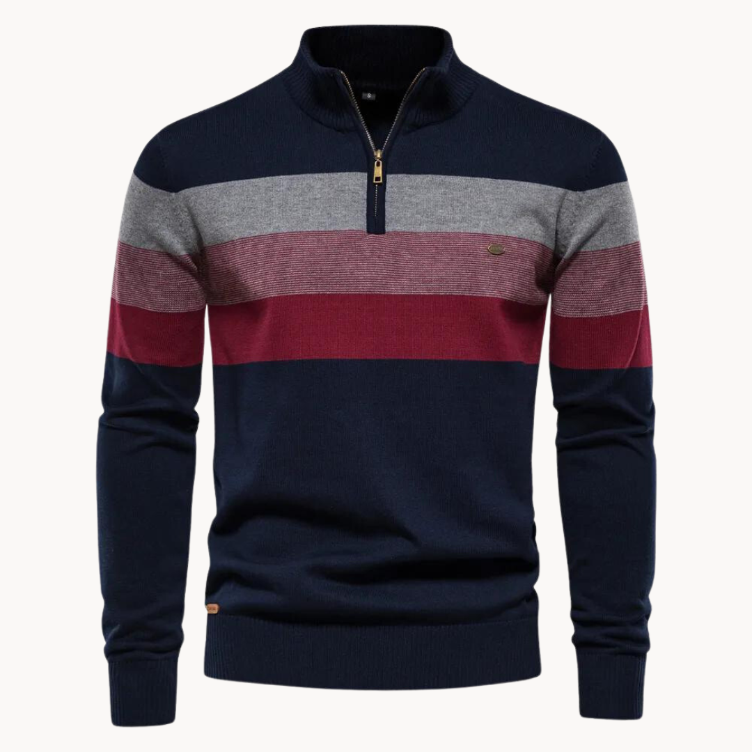 Elegant Cotton Zip Sweater