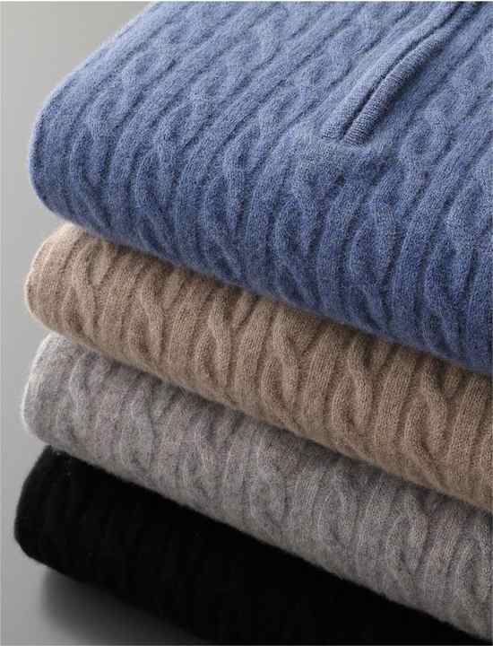 Deneb Cashmere Woven Half-Zip