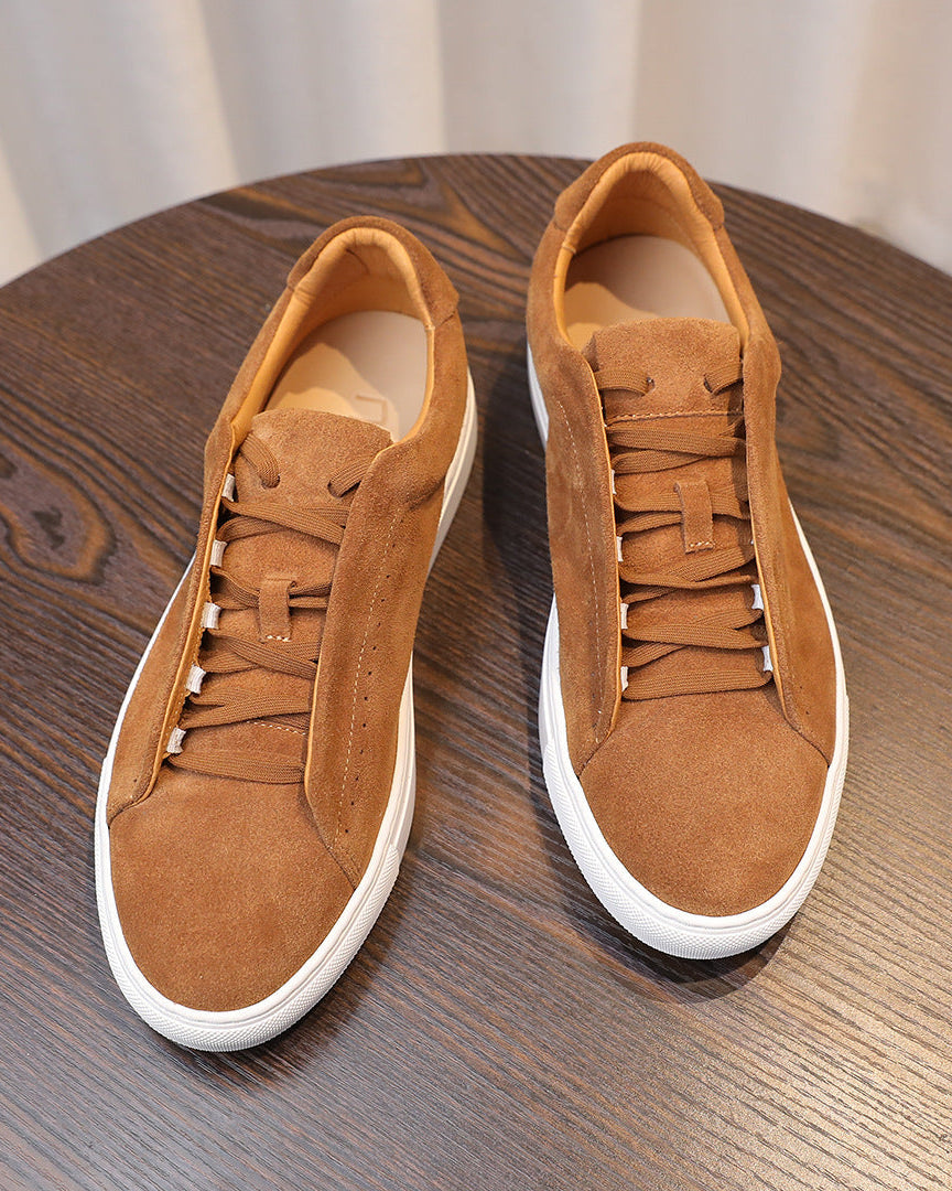 The Softey® Suede Low Sneakers - Tangerine