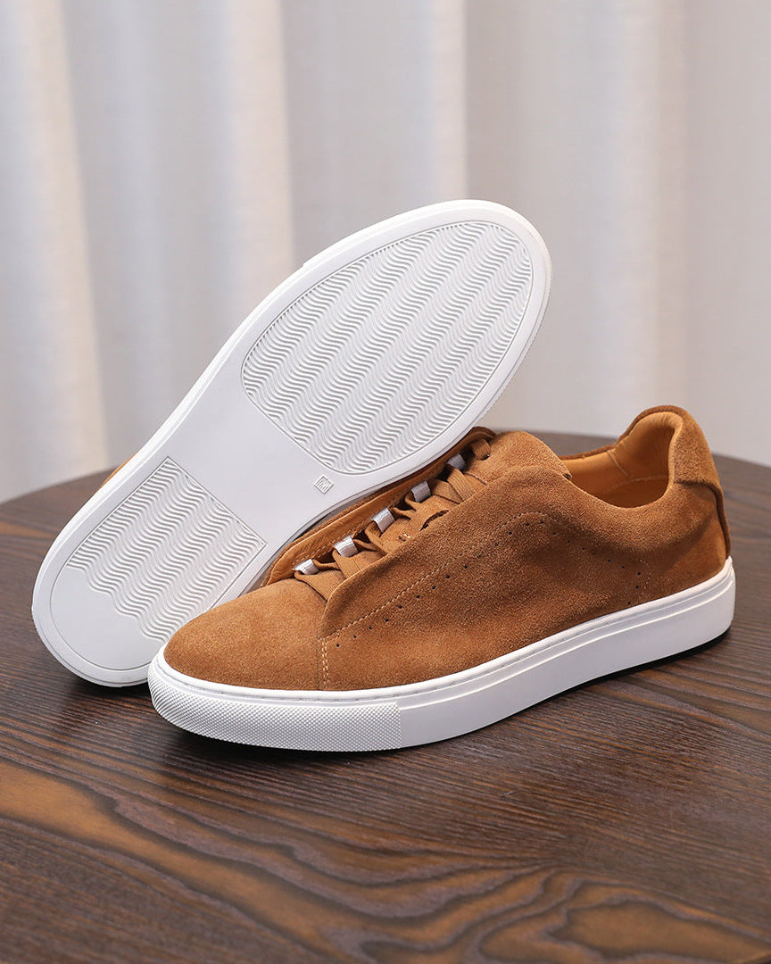 The Softey® Suede Low Sneakers - Tangerine